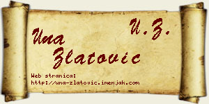 Una Zlatović vizit kartica